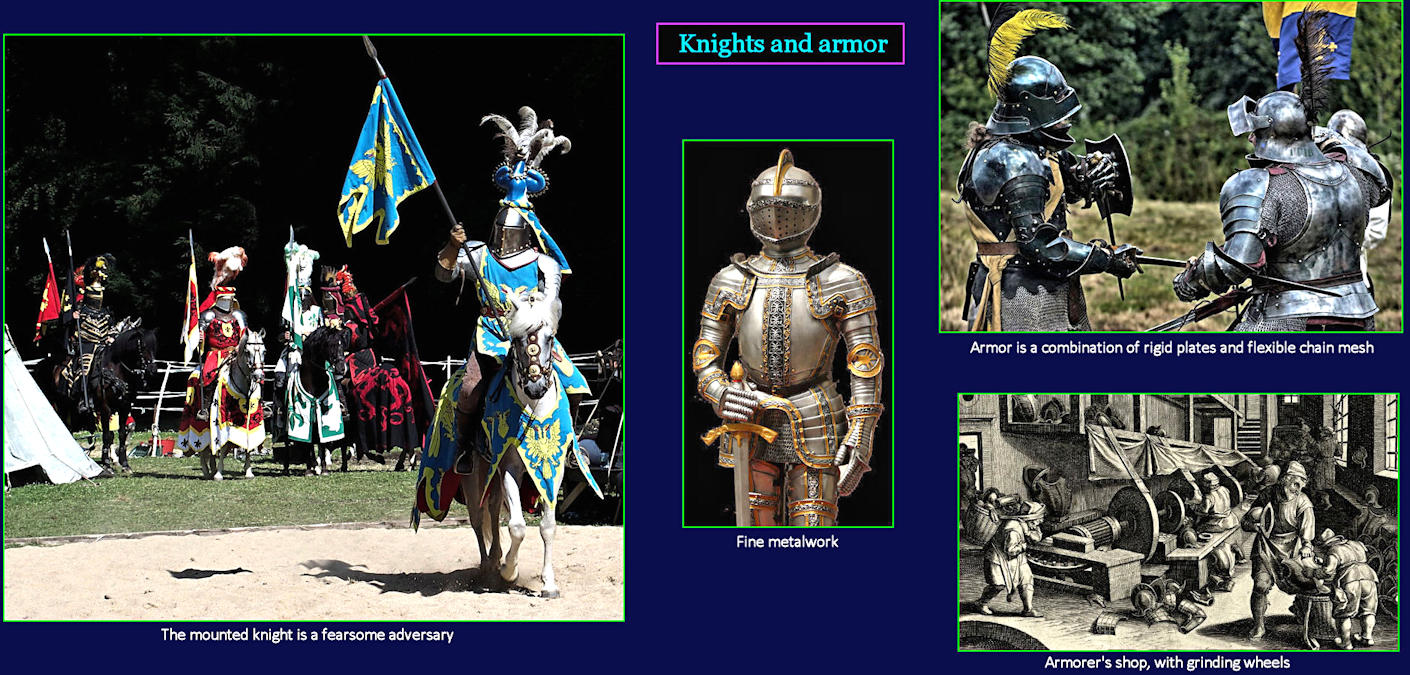 Medieval knights and armor